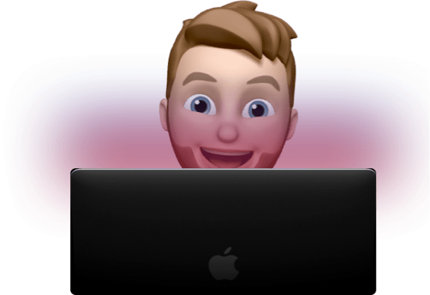 Donny Wals as animoji behind laptop header image