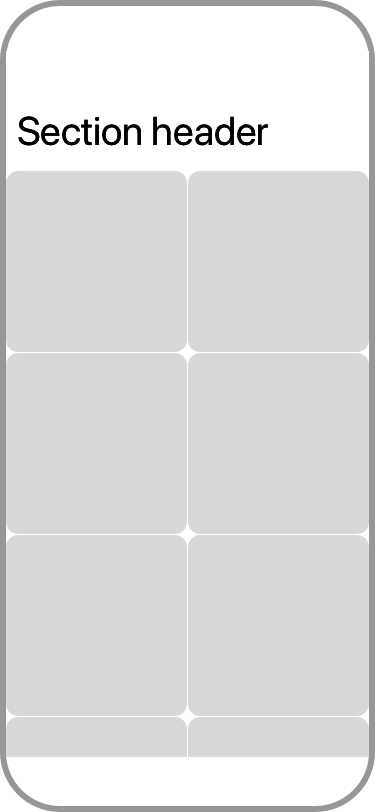 Grid with a section header