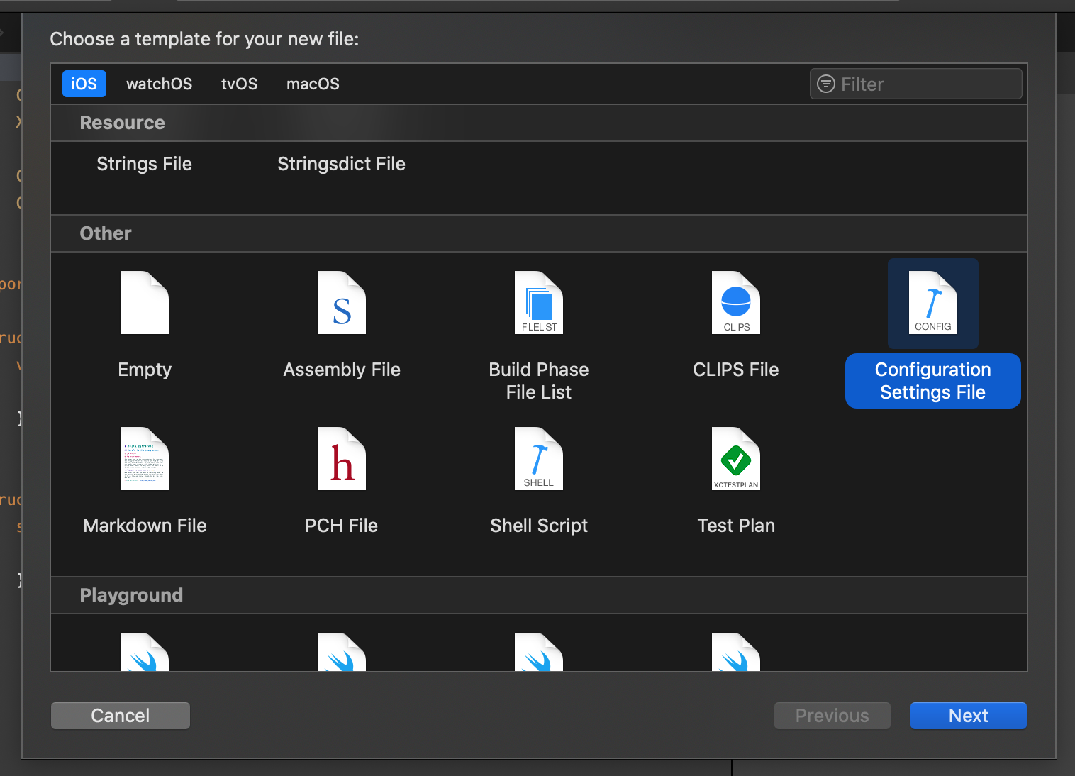 New File Dialog