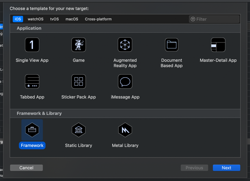 Select Add Framework