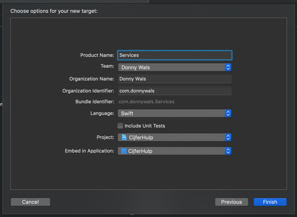 Configure new module window