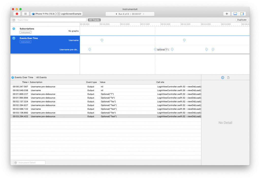 An example of a publisher that uses removeDuplicates to prevent duplicate outputs