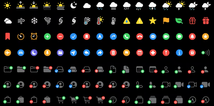 grid of new symbols