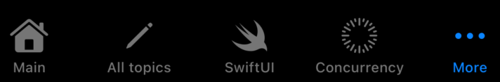 The same TabView on iPhone with way too many tabs