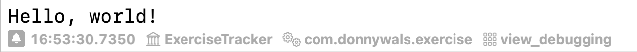 An example of a message logged with a Logger
